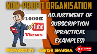 Class 12 NPO  Adjustment Of Subscription With practical examples 7th part [upl. by Ailedua]