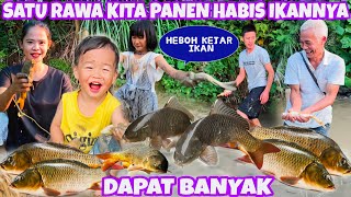 HEBOH PANEN IKAN DIRAWA RAWA BELAKANG RUMAH DESA DAPAT BANYAK SEKALI [upl. by Nelac]