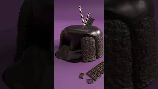 Blender 3D Chocolate Lava Cake with Dripping Chocolate Sauce shorts blender [upl. by Benito1]