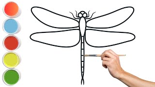 How to Draw a Dragonfly with Ink  Dragonfly Art [upl. by Nosreh]