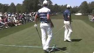 Henrik Stenson Lee Westwood Molinari Brothers golf swings  Masters 2011 Practice Round Pt 2 [upl. by Atineb]