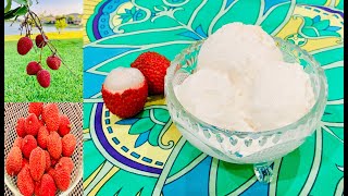 Lychee Litchi Ice Cream Recipe [upl. by Pat74]