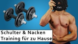 Nacken und Schultertraining zuhause  effektiver Kurzhantel Trainingsplan [upl. by Notirb324]