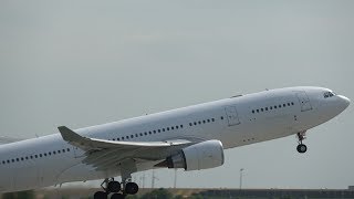 Hi Fly Airbus A330202 Landing amp Short Take Off  LeipzigHalle Airport Rwy 26R 28042018 [upl. by Natsyrt]