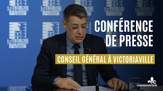 Conseil général à Victoriaville  le chef conservateur présente la résolutioncadre [upl. by Esor783]