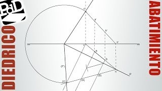 Proyecciones de un segmento contenido en plano conocida su medida Abatimiento  Diédrico [upl. by Amahcen]