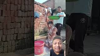 Game ho gyi Bhai k sath tho😃😃 funny comedyprank comedy prank song music holi punjabi [upl. by Nannahs470]