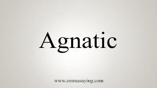 How To Say Agnatic [upl. by Notgnimer660]