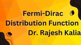 FermiDirac Distribution Function [upl. by Nanda173]