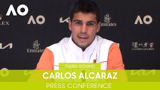 Carlos Alcaraz Press Conference 3R  Australian Open 2022 [upl. by Akitan]