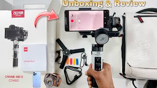 Zhiyun Crane M2 S unboxing and review smartphone and camera gimbal [upl. by Yeldud522]