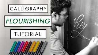 How to do flourishing in Calligraphy  Easy modern calligraphy tutorial for beginners [upl. by Ahtiek]