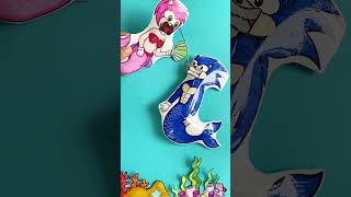 SHIN SONIC TAPES and AMY Rose Mermaid Love Story  Paper Squishy AMY Pregnant  Ghes Handmade [upl. by Nolie]