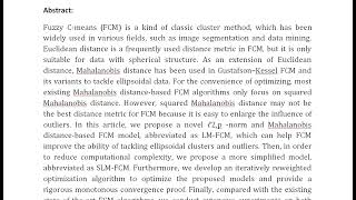 ℓ2p Norm and Mahalanobis Distance Based Robust Fuzzy C Means [upl. by Nowad]