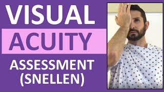 Visual Acuity Test with Snellen Eye Chart Exam  Cranial Nerve 2 Assessment Nursing [upl. by Morty]