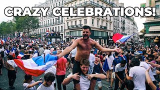 2018 WORLD CUP FINAL FRANCE vs CROATIA IN PARIS CRAZY CELEBRATIONS [upl. by Monetta]