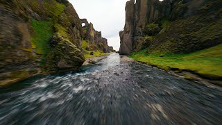 FPV Drone Flight through Beautiful Iceland Canyon [upl. by Yanehc]