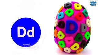 LearnDLetterSpelling Words that Start with the Letter DSurprise Egg Play Doh Lesson 4 [upl. by Lessirg]