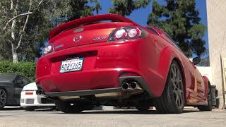 RX8 Racing Beat REV8 Exhaust Cat Back  Twin Tips [upl. by Elysia770]