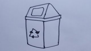 Easy DUSTBIN drawing for kidsHow to draw a dustbinEasy drawing step by step [upl. by Anivel780]