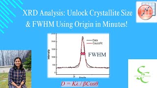 XRD Analysis Unlock Crystallite Size amp FWHM Using Origin in Minutes [upl. by Medor]