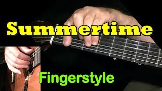 SUMMERTIME Fingerstyle Guitar Lesson  TAB by GuitarNick [upl. by Airetas]