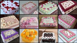 Latest Square Cake Decorating ideas 2023  Selected Square Shape Cake Design [upl. by Urbain]