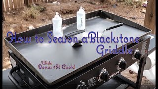 How to season a Blackstone Griddle and 1st cook [upl. by Deloria]