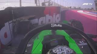 Guanyu Zhou onboard crash  Saudi Arabia FP3 [upl. by Shippee]