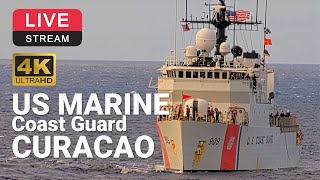 US Marine Coast Guard entering the Annabaai January 25  Curaçao Webcam [upl. by Selfridge913]