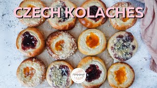 Czech Koláče  Kolaches  Brioche dough  Cream cheese and jam filling [upl. by Hagerman]