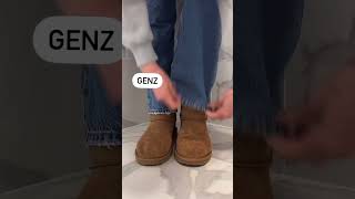 Millennials putting on Uggs in the 2000s vs genz putting on Uggs now [upl. by Gillespie292]