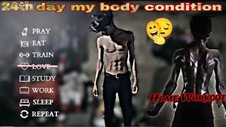 24th day my body condition 🥰  24th day home workout 😈gym homeworkout KisanKaBeta01 [upl. by Errot]