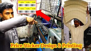 Price sticker design and printing process Hang tag print by Heidelberg printing machine [upl. by Drandell]