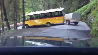 Europes steepest postbus road Kiental Griesalp Switzerland in the year 2012 [upl. by Laucsap9]