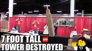 EPIC 7 FOOT TALL LEGO TOWER DESTROYED [upl. by Allemap]