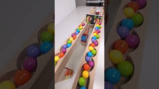 marble Run Race ASMR 163 Wooden Wave Course Colorful Marbles marblerun marblerunrace asmr [upl. by Jammal]