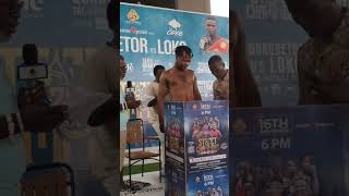 Samuel Quaye and Benjamin Lamptey both make weight for their Ghana super lightweight title clash [upl. by Margaretha]