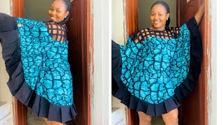 SEWING TUTORIAL How to CUT and SEW Short BUBUBUTTERFLY GOWN with BASKET NECkLINE with SIDE PLEATED [upl. by Atihcnoc392]