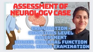 assessment of neurology case examination conscious levelhigher cerebral function cranial nerve [upl. by Gnoht]