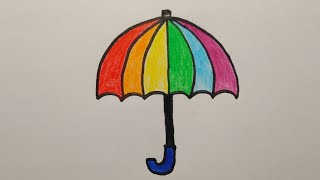 Draw​ing​ An​ Umbrella​ Easy​ for​ beginner​  สอน​วาดรูปร่มสีรุ้ง​  My​ Sky​ Channel [upl. by Sethi]