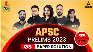 APSC Answer Key 2023  APSC CCE GS Prelims Answer Key 2023  APSC GS Question Paper Discussion [upl. by Eckardt]