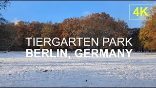 BERLIN  Tiergarten Park in the Snow l 4K Walk [upl. by Solley]