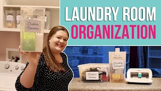 Laundry Room Organization with Cricut  How to Make Beautiful Labels with Cricut Joy [upl. by Eamon]