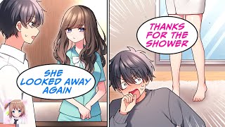 RomCom The receptionist who looks away got drenched When I lent her the shower… Manga Dub [upl. by Uhej]