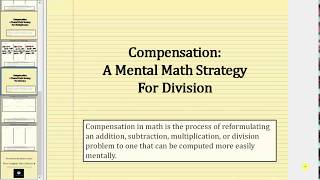 Mental Math Division Using Compensation [upl. by Reece]