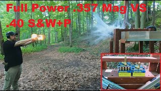 357 Mag FULL POWER 158 gr VS 40 SampWP 155 gr Buffalo Bore [upl. by Anairad784]