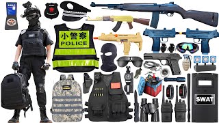 Special police weapon toy gun set unboxingUZI submachine gunrevolverdouble barreled hunting rifle [upl. by Dreddy573]