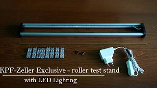 KPFZeller Exclusive  H0 roller test stand with LED lighting [upl. by Ahsikam]