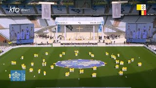 Messe présidée par le pape François en Belgique au stade Roi Baudouin et Angélus [upl. by Simons]